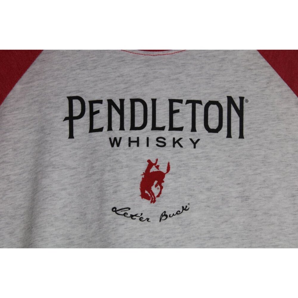 Pendleton Whisky Let'r Buck Red White Mid Sleeve Tee Shirt Men's Medium